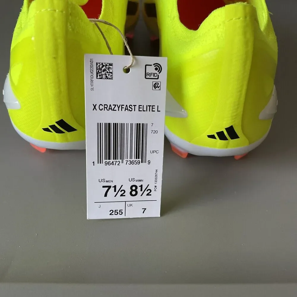 Adidas Crazyfast Elite LL FG Laceless Soccer Cleats Yellow Men Sz 7.5 Wmns 8.5